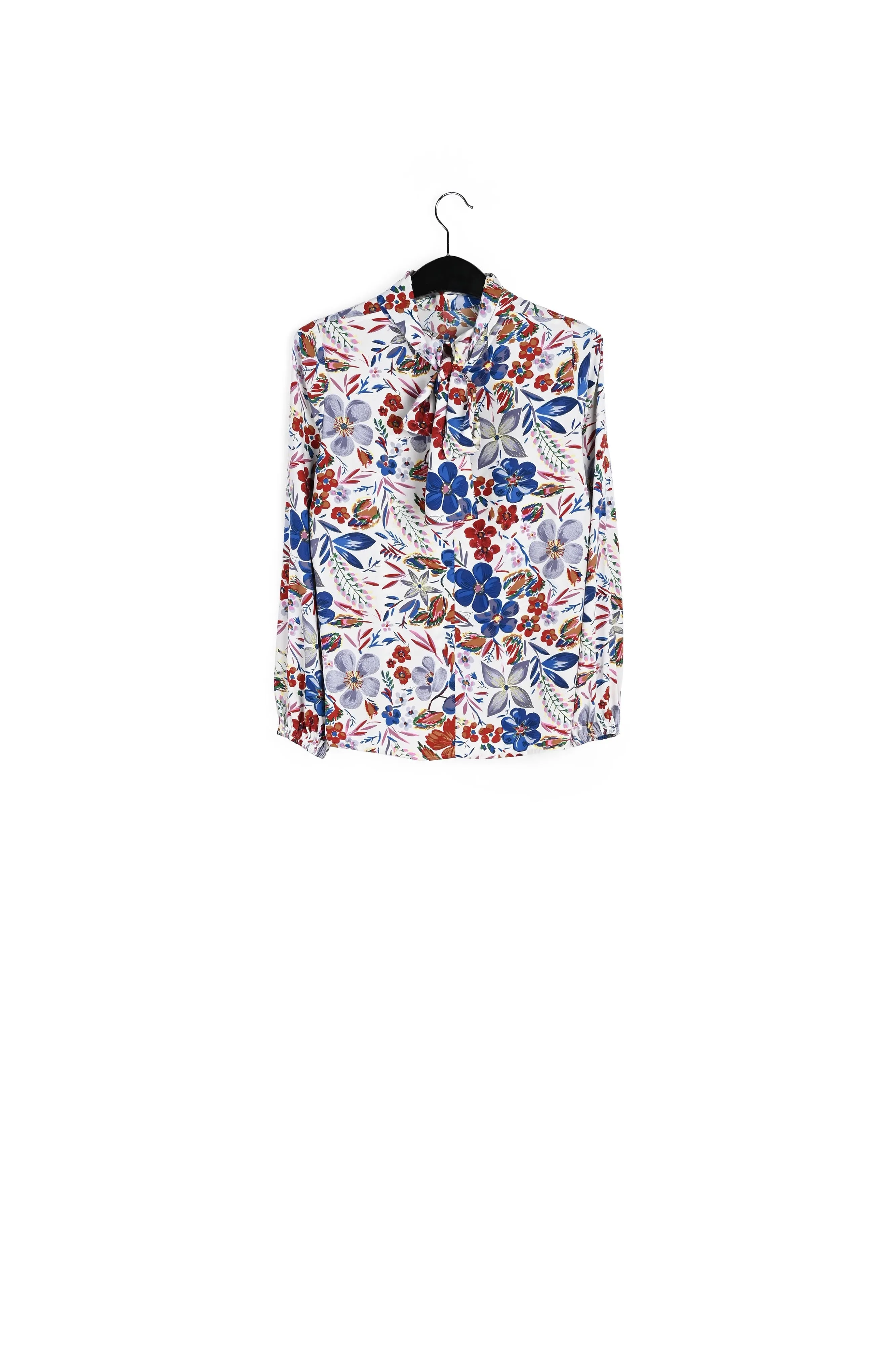 Off-white floral pussy bow shirt