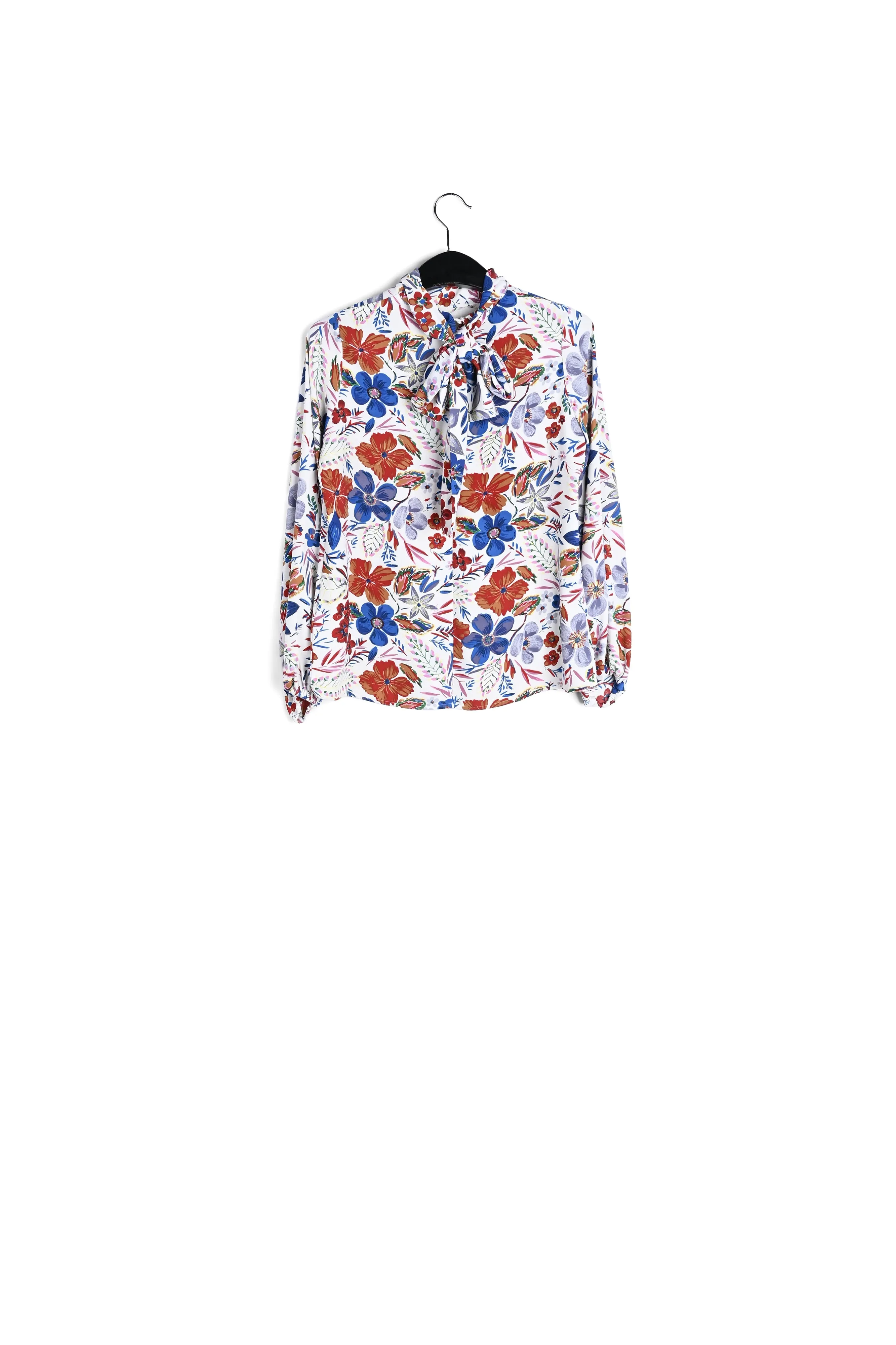 Off-white floral pussy bow shirt