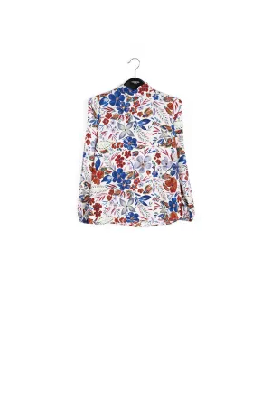 Off-white floral pussy bow shirt