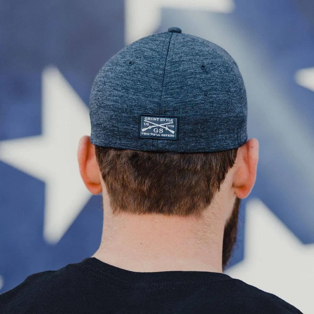 Old Glory Patch Stretch Fit Hat - Navy Heather