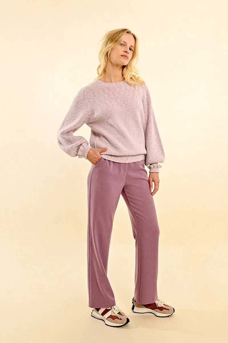 OVERSIZED SWEATER WITH RUFFLED CUFFS