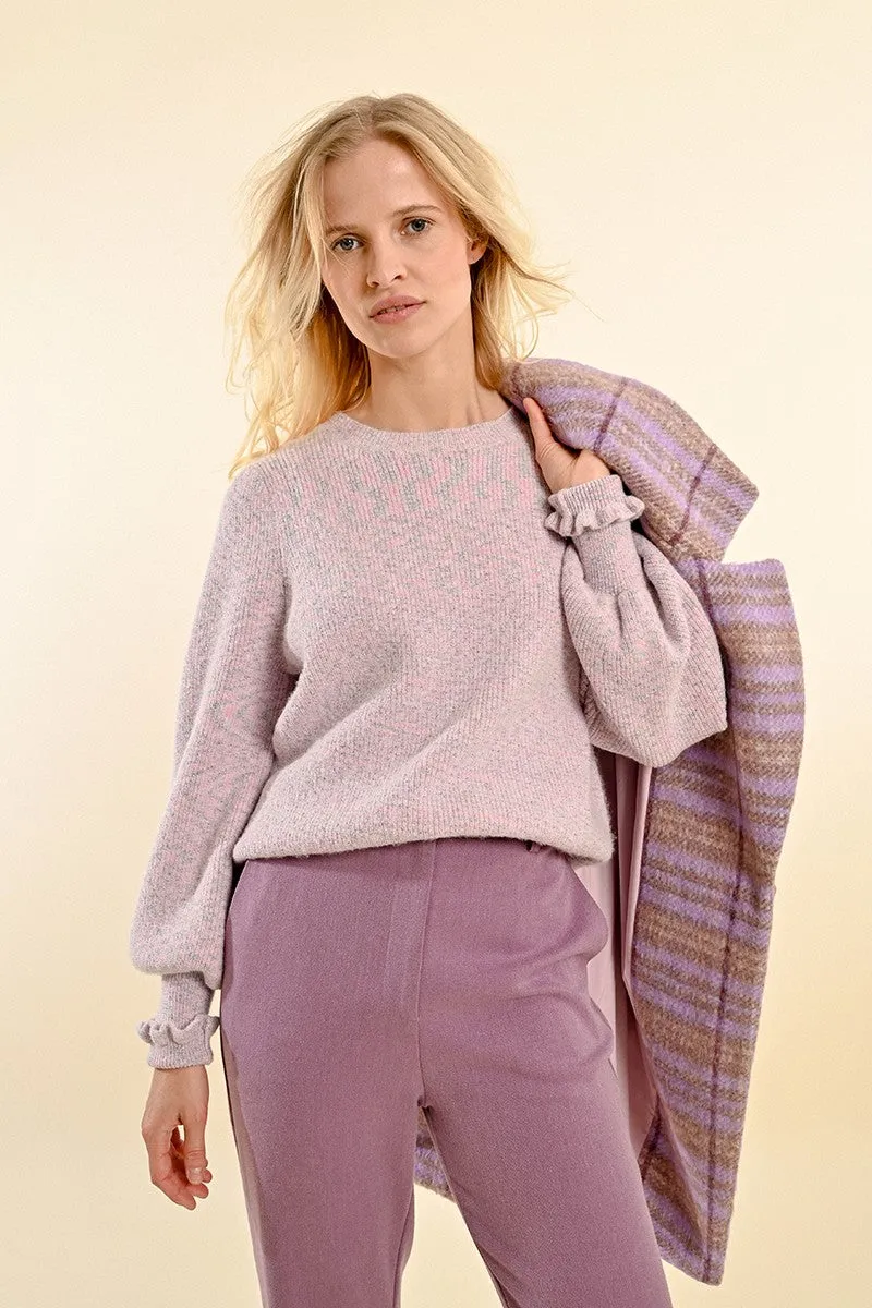 OVERSIZED SWEATER WITH RUFFLED CUFFS