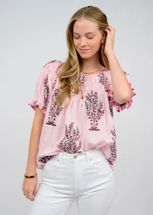 Pink Block & Tuck Top