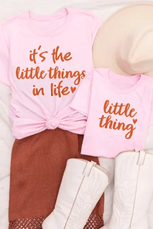 Pink Daughter and Me Matching Letter Printed Short Sleeve Top