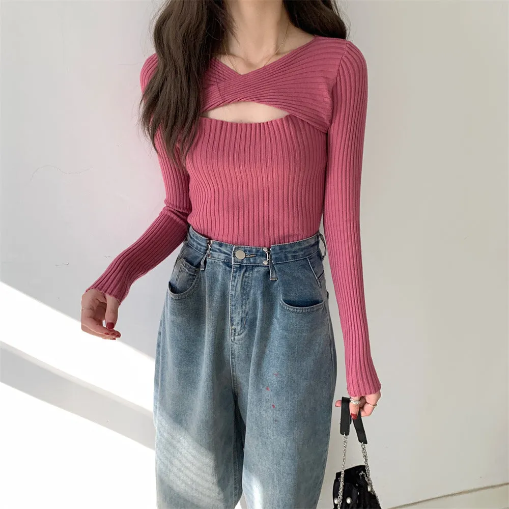 Pink Flat Wrap Cut Out Top