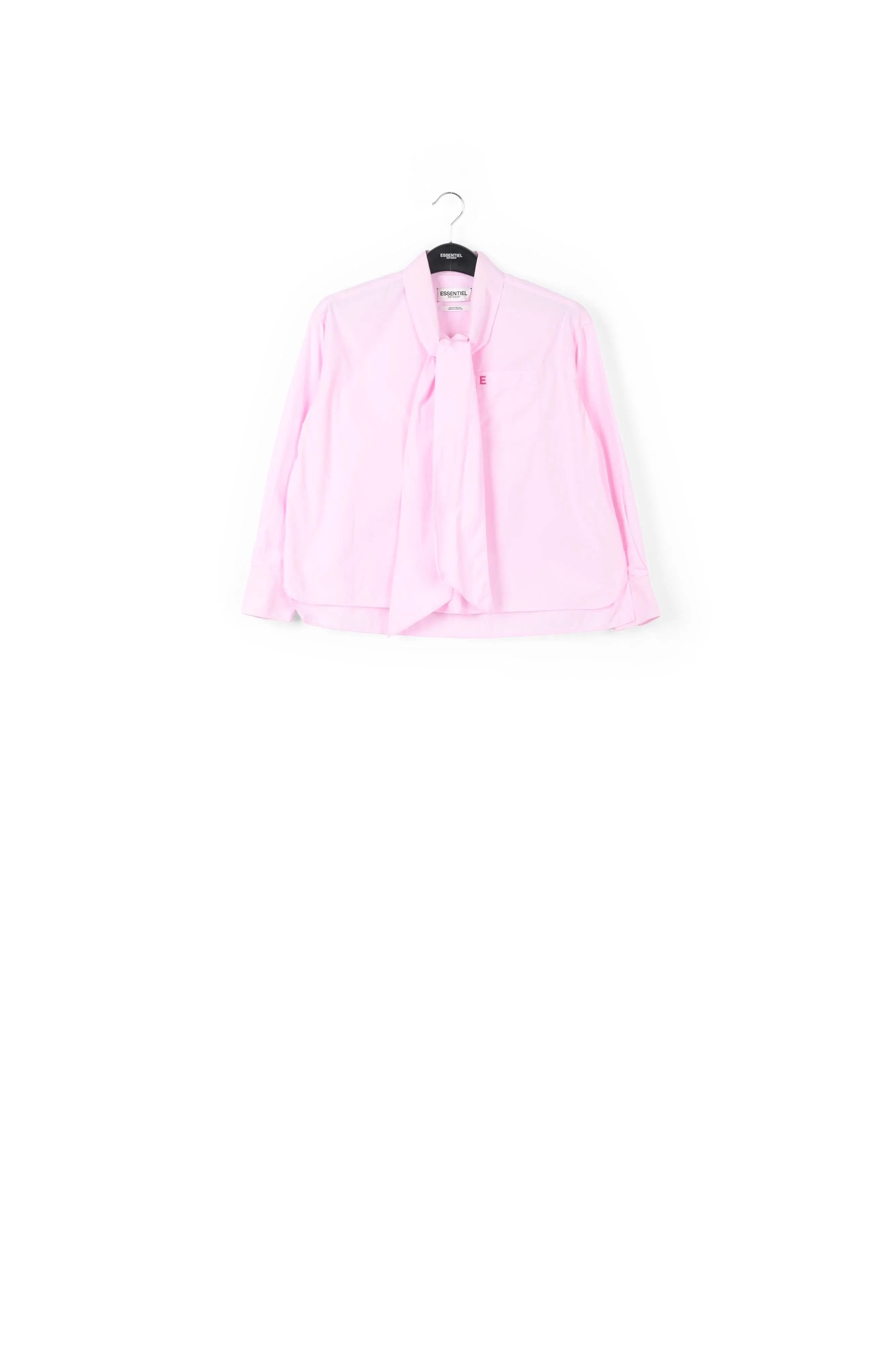 Pink pop-over pussy bow shirt