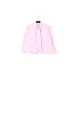Pink pop-over pussy bow shirt