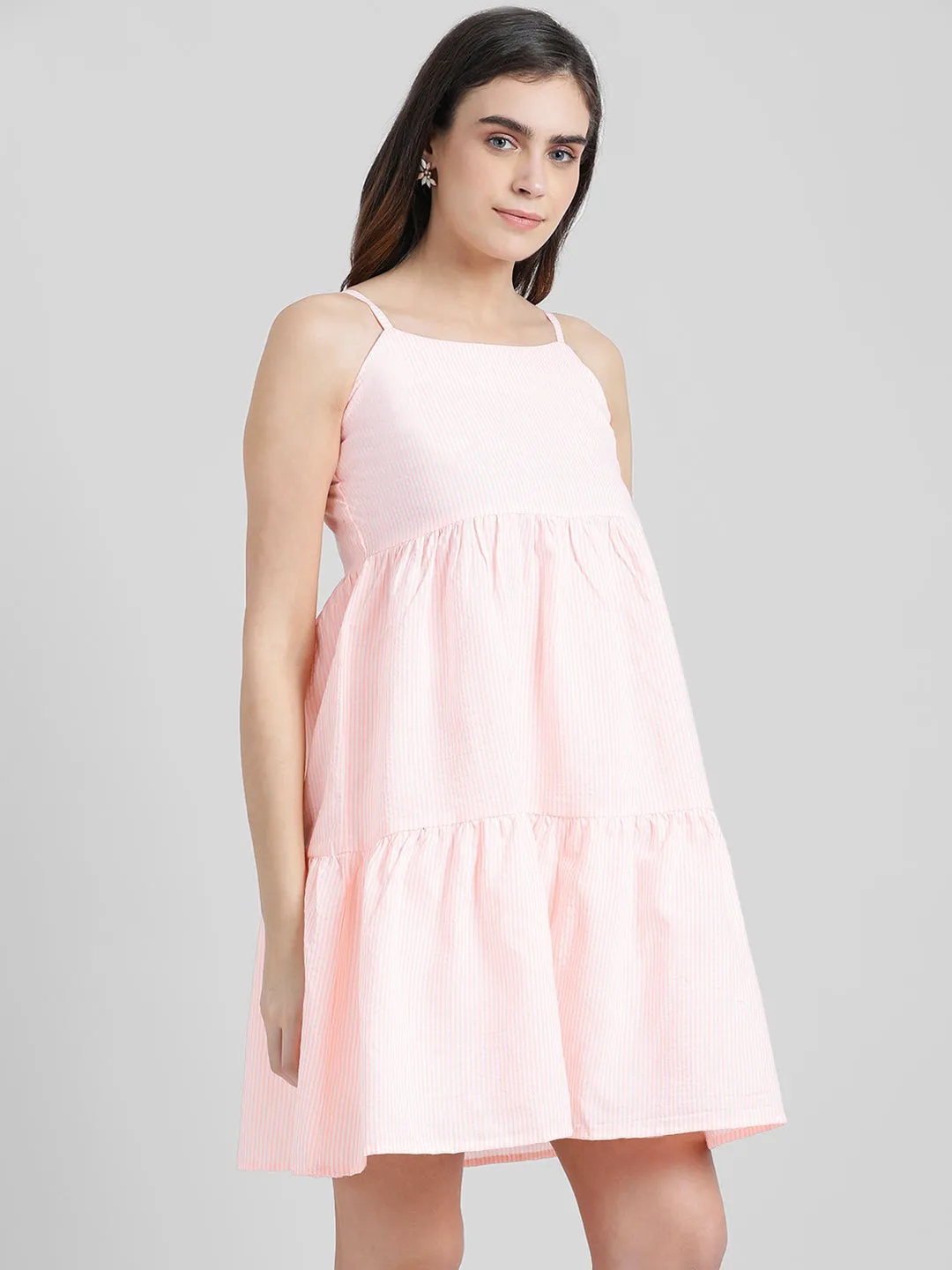 Pink Stripes A-Line Dress