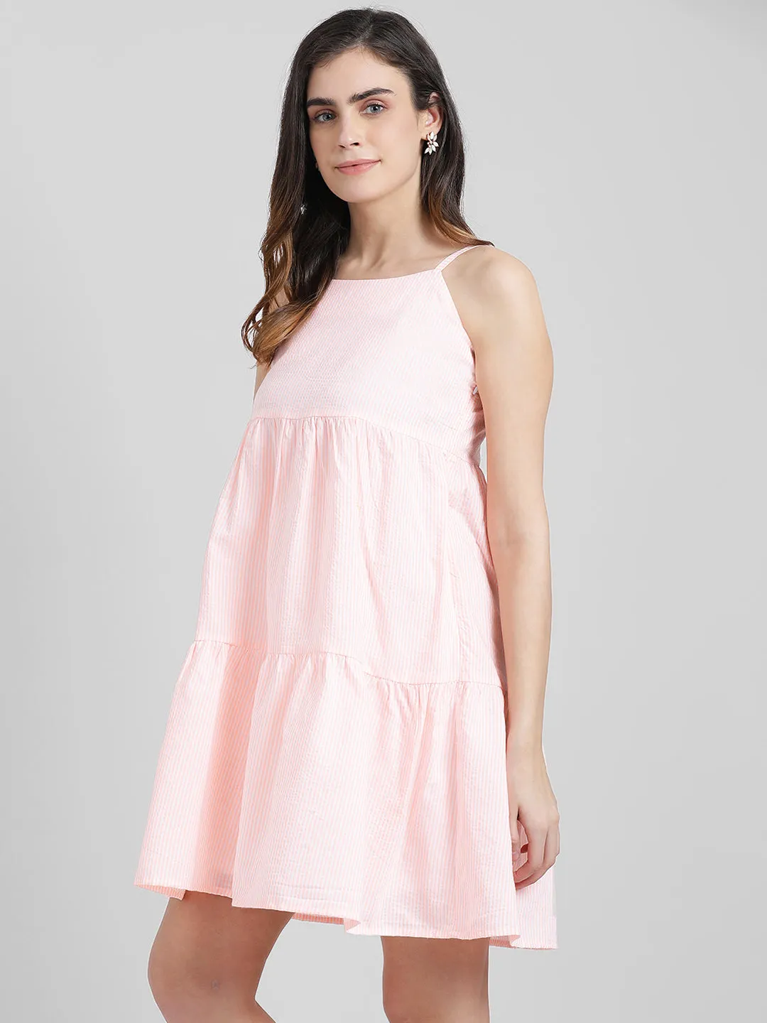 Pink Stripes A-Line Dress