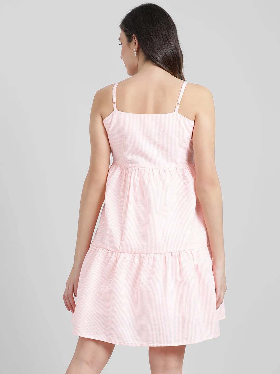 Pink Stripes A-Line Dress