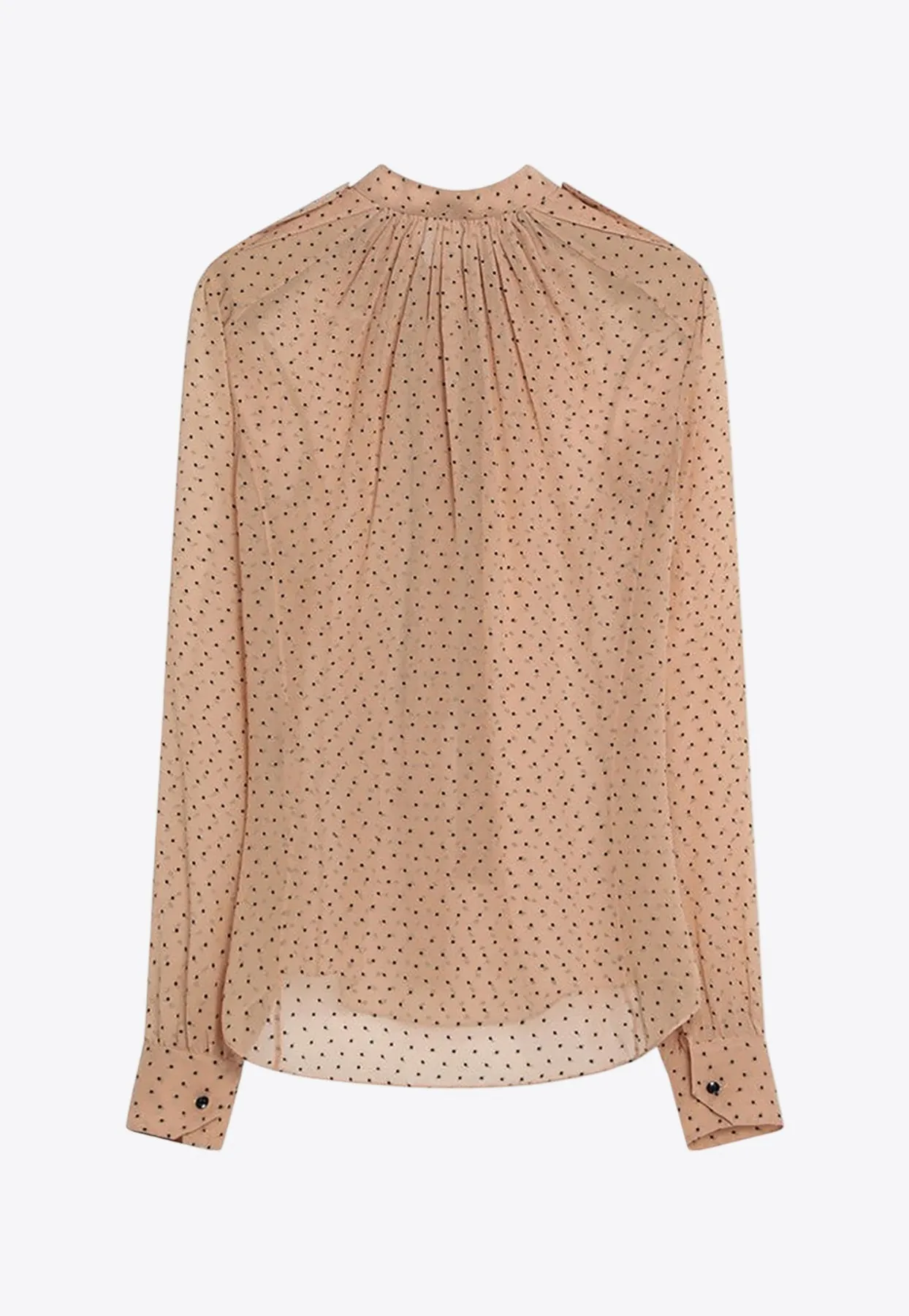 Polka Dot Silk-Blend Blouse