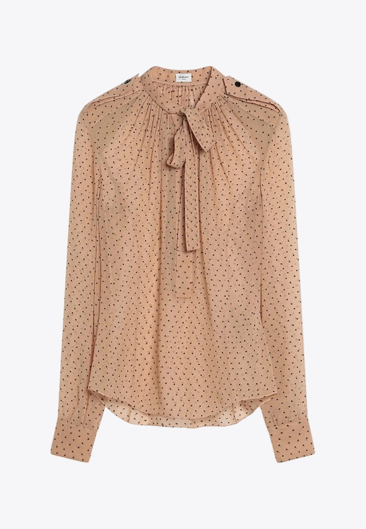 Polka Dot Silk-Blend Blouse