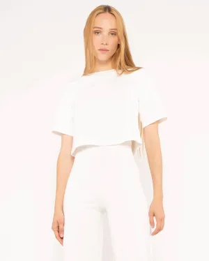 Ponte Knit SS Top Off White