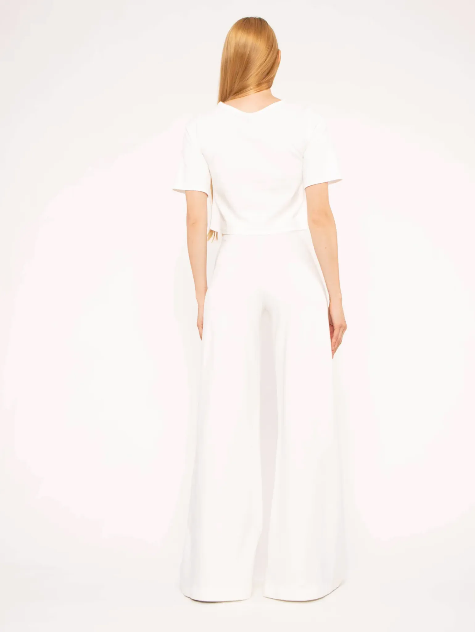 Ponte Knit SS Top Off White