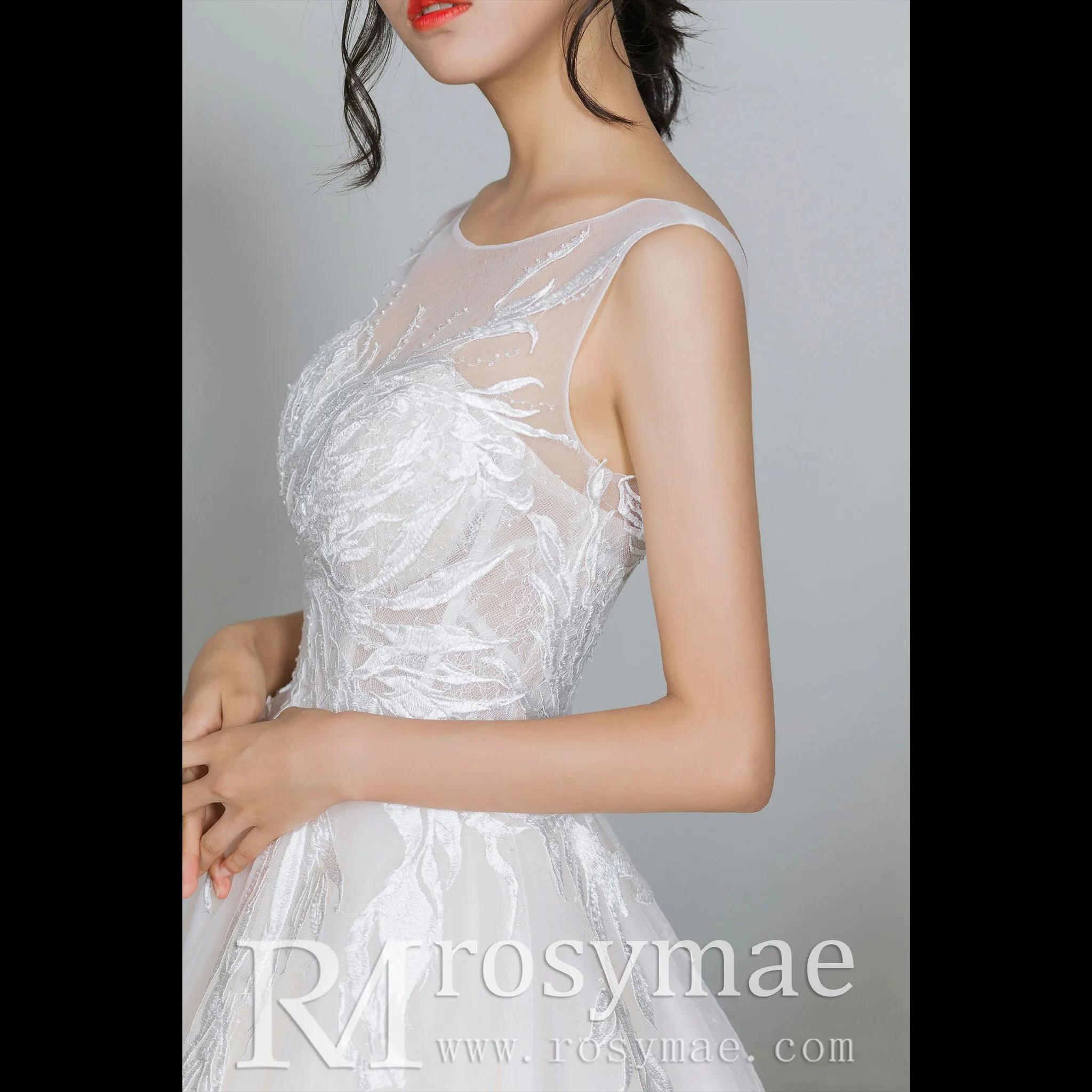 Princess Tulle Wedding Dress Champagne Bridal Dress A Line