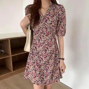 Purple A Line Knee Length Dress