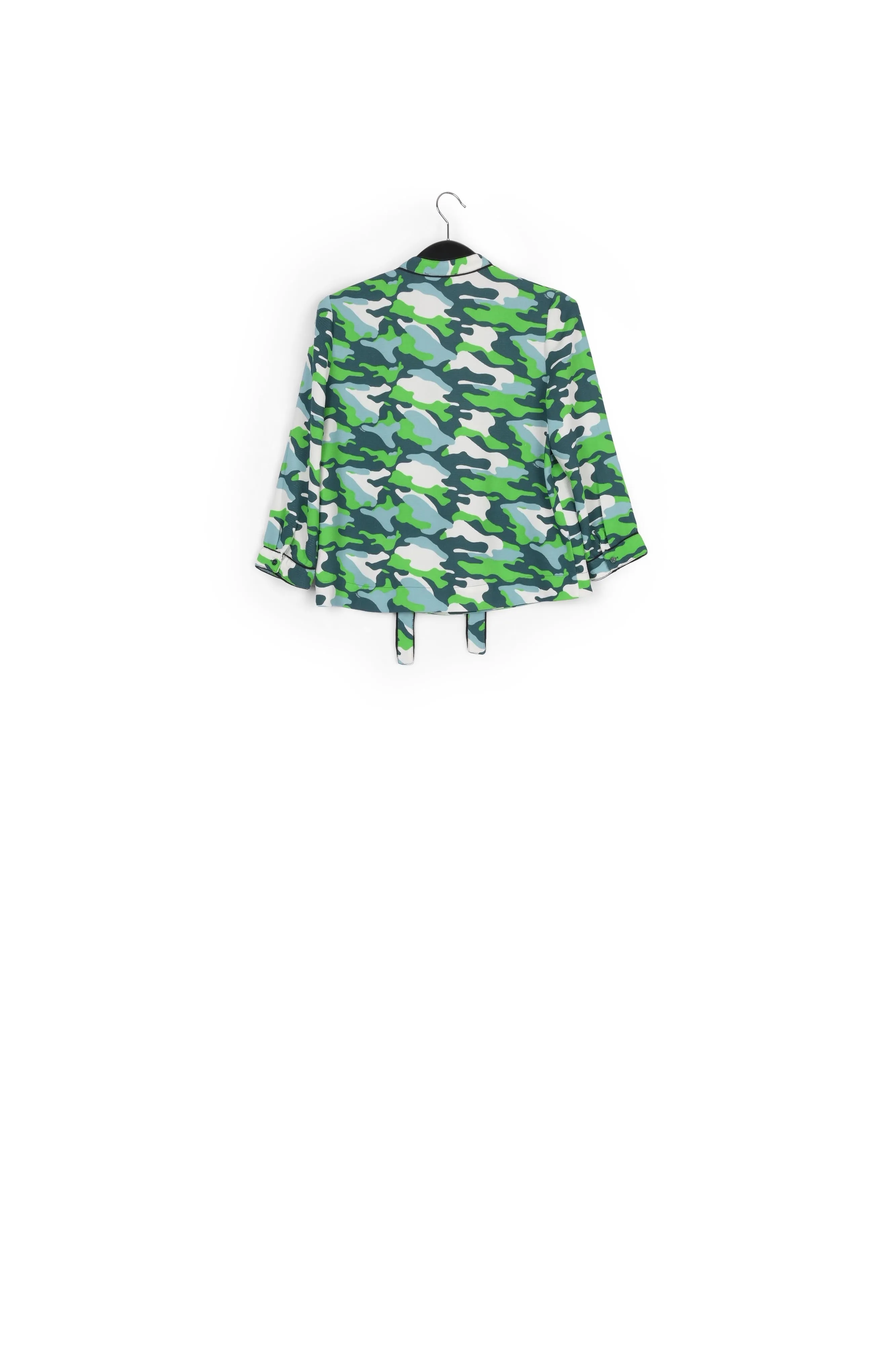 Pussy-bow crepe blouse