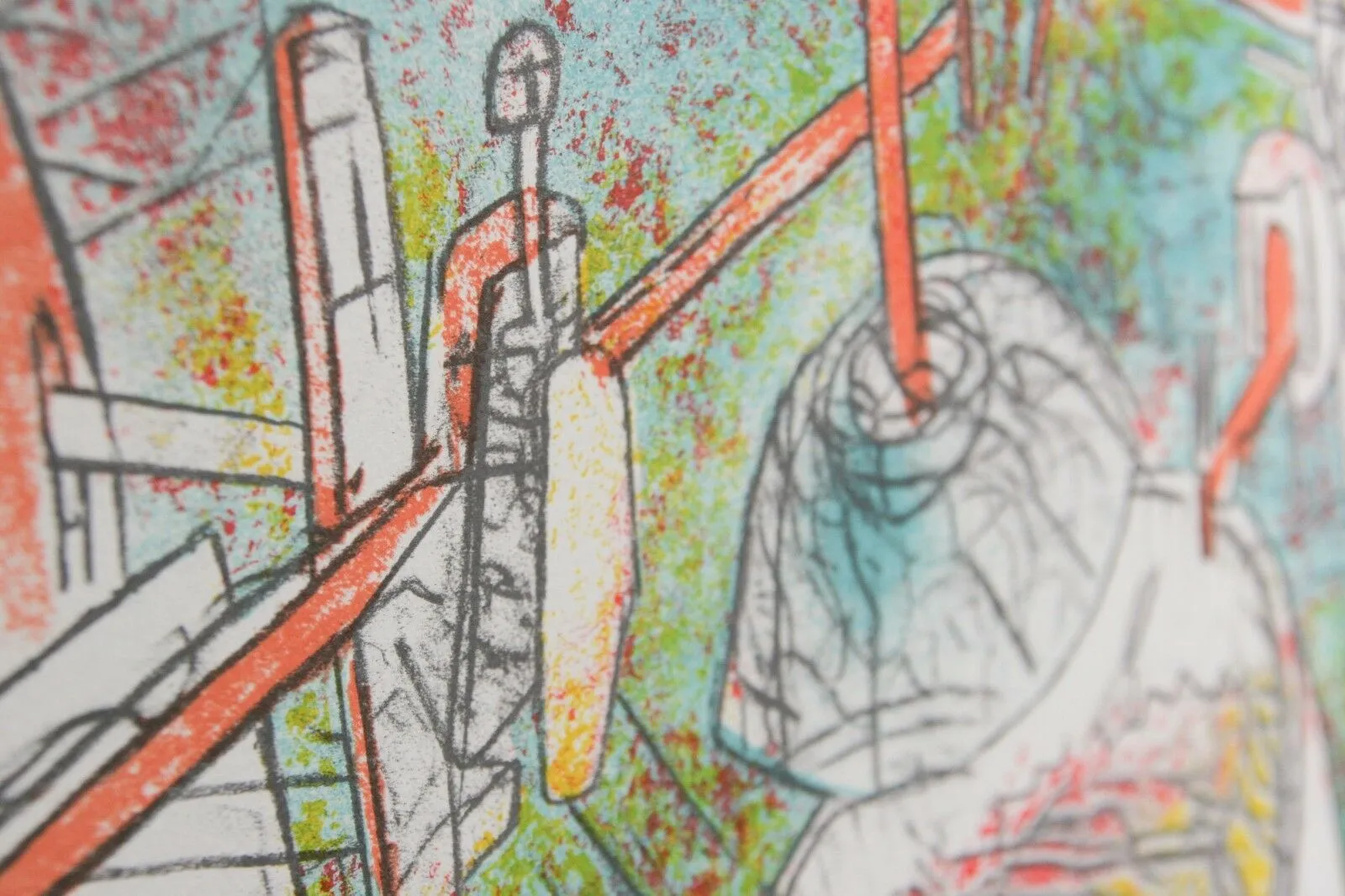 "Station Spatiale" by Roberto Matta Lithograph on Paper LE of 200 30" x 22"