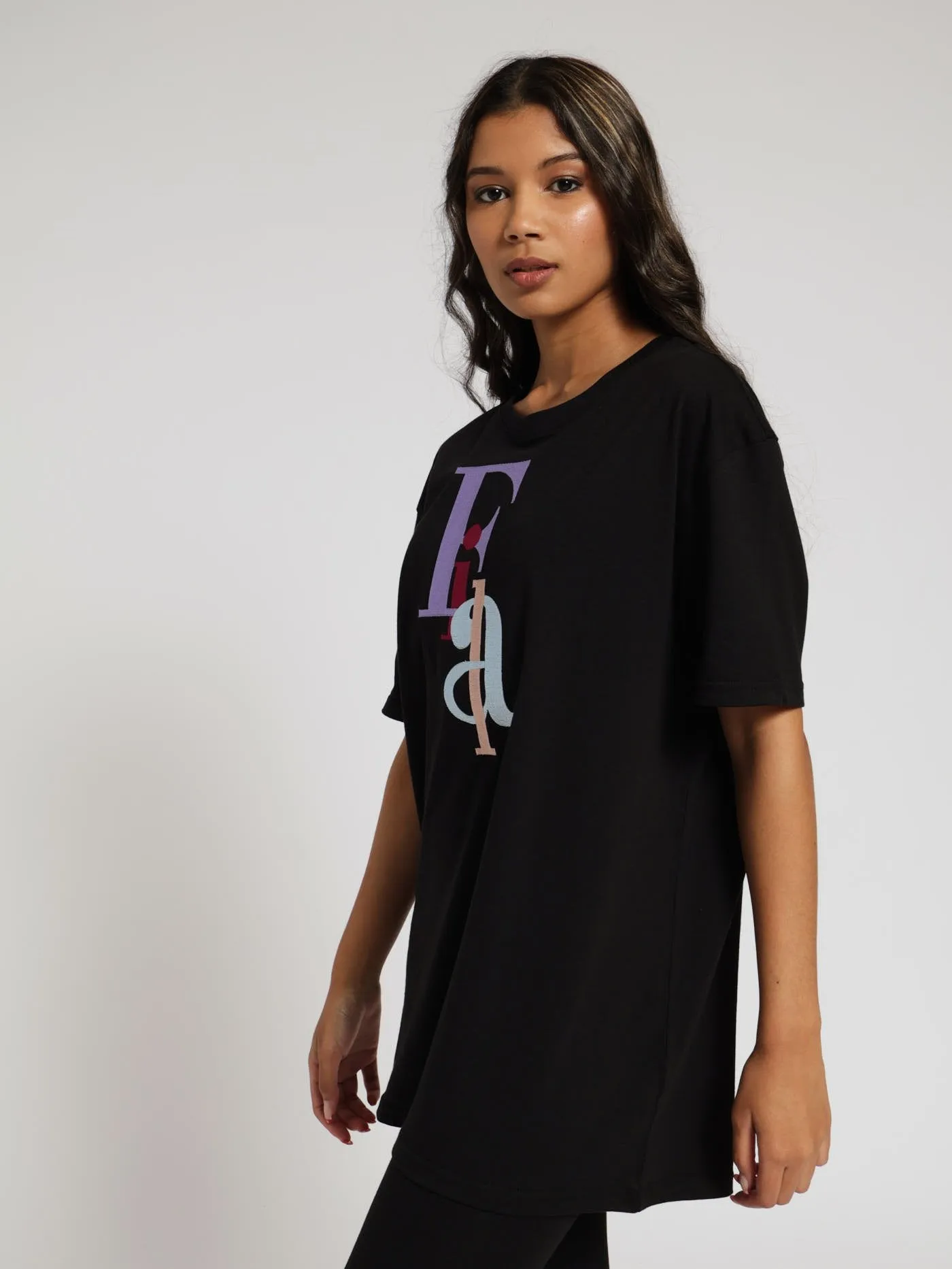 Rachel Oversized Tee - Black