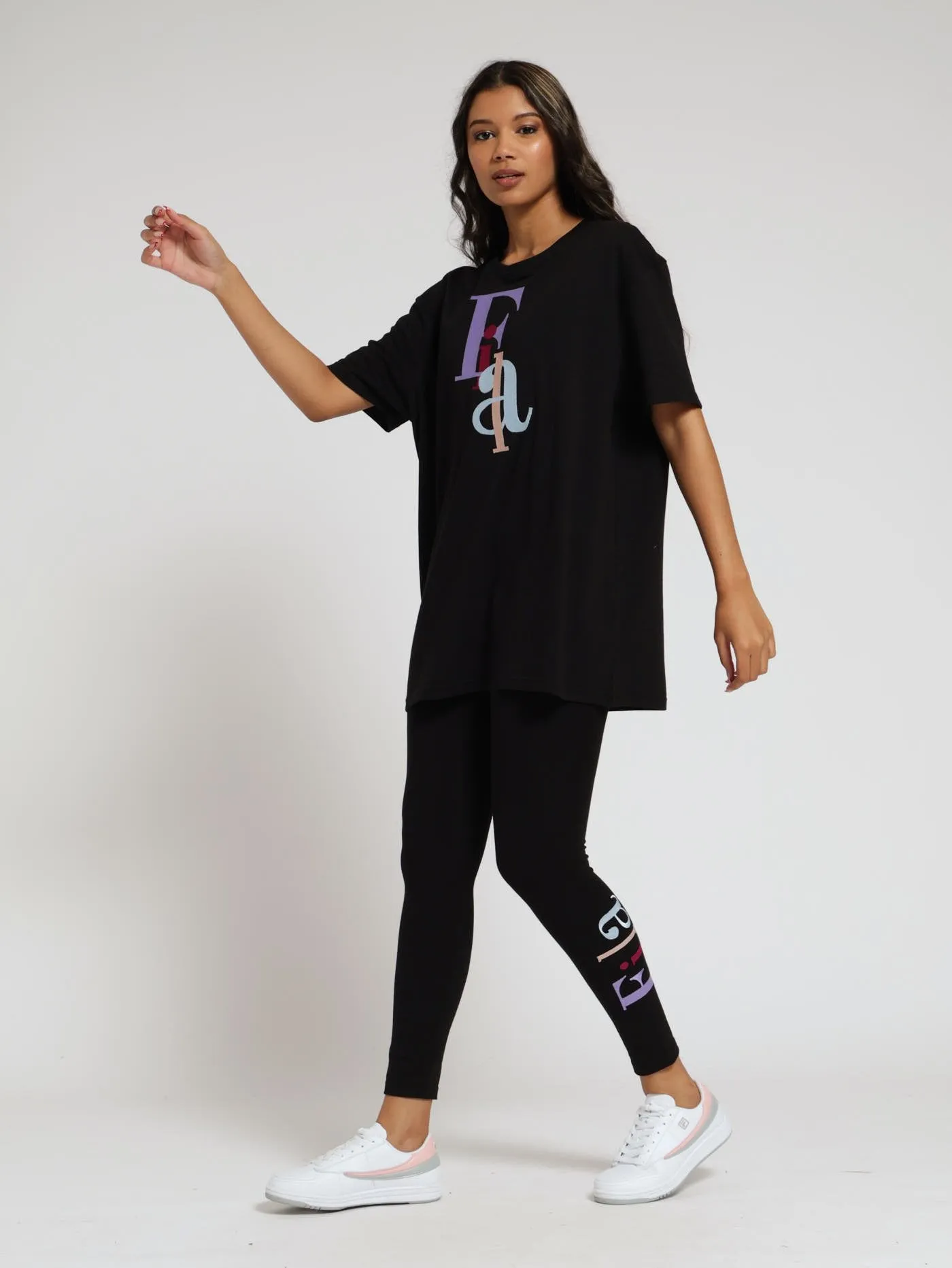 Rachel Oversized Tee - Black