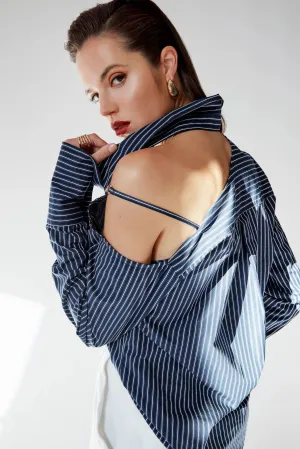Realm Origin - Mariner Shirt - Navy White Stripe