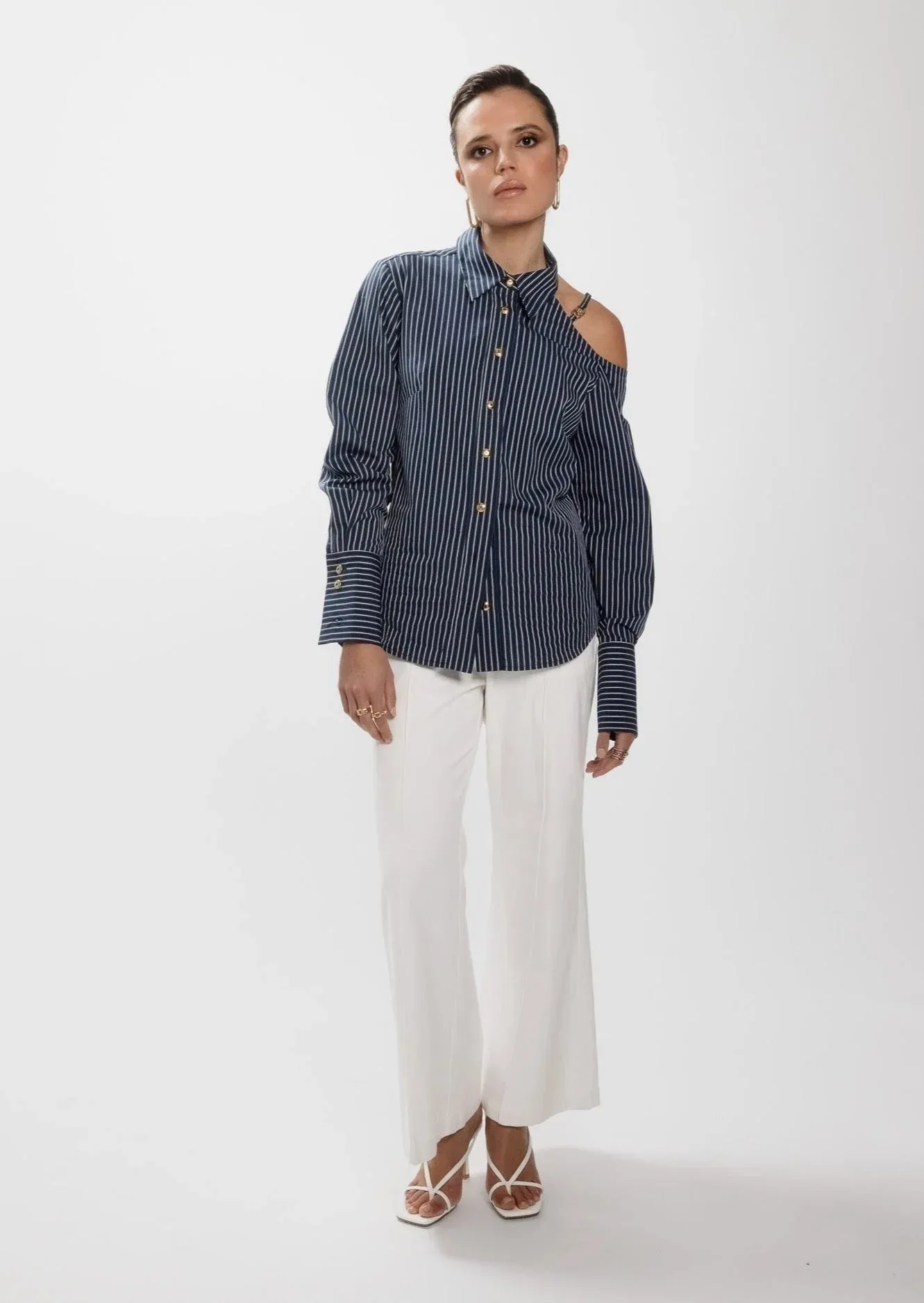 Realm Origin - Mariner Shirt - Navy White Stripe