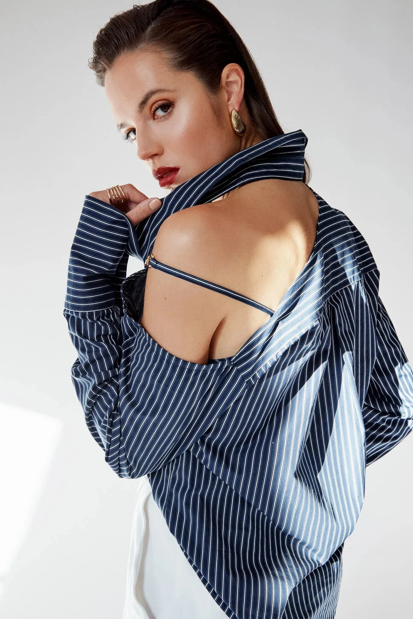 Realm Origin - Mariner Shirt - Navy White Stripe