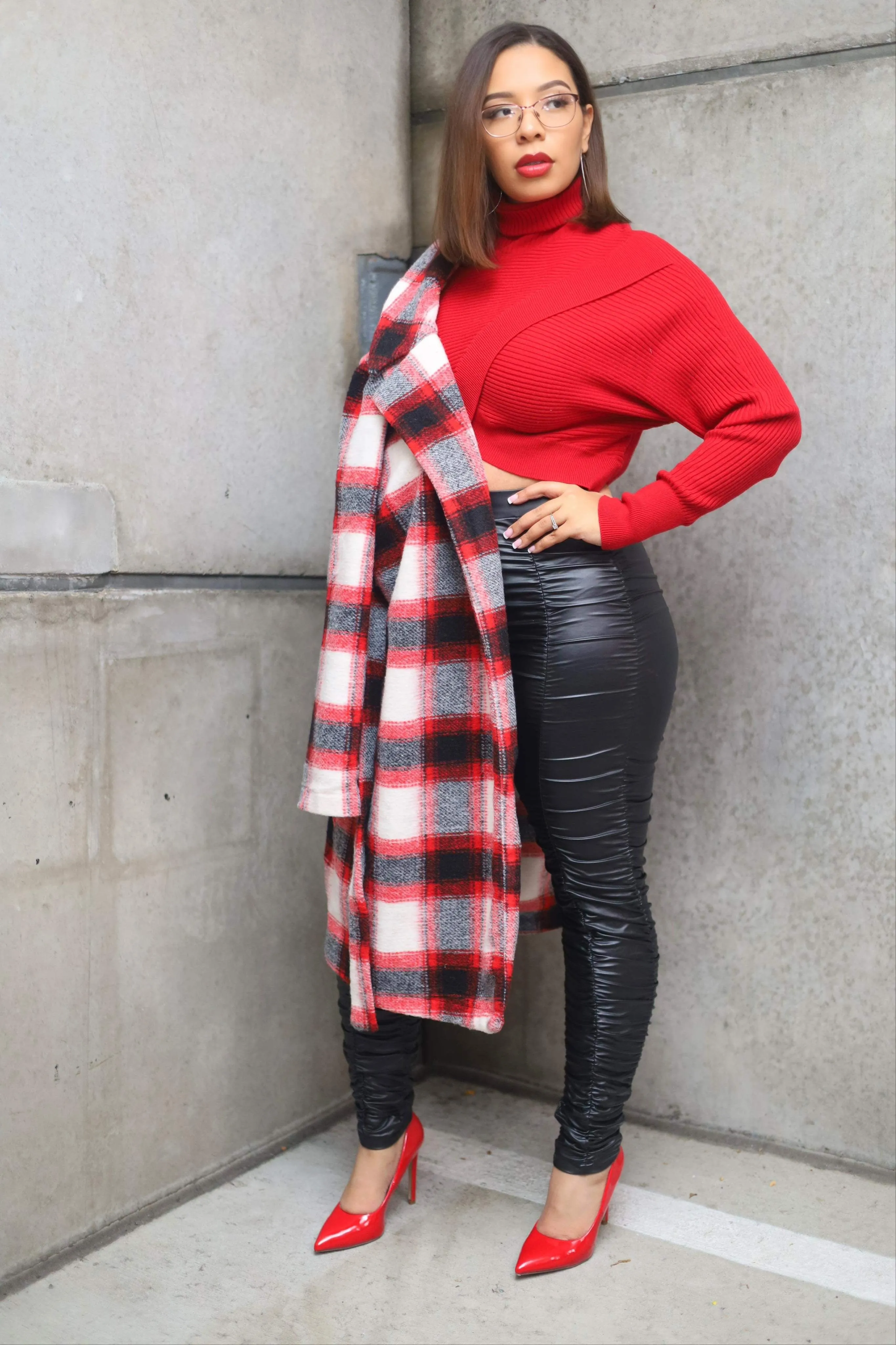 Red Plaid Coat