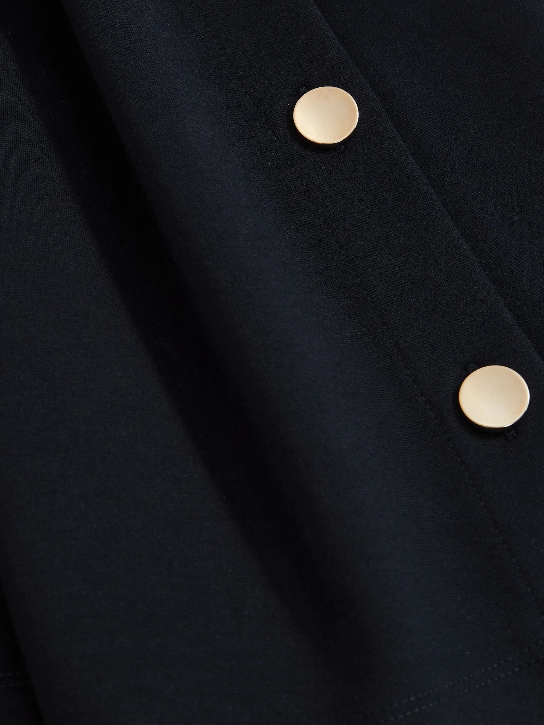 Reiss Button Side Sleeveless Top in Navy