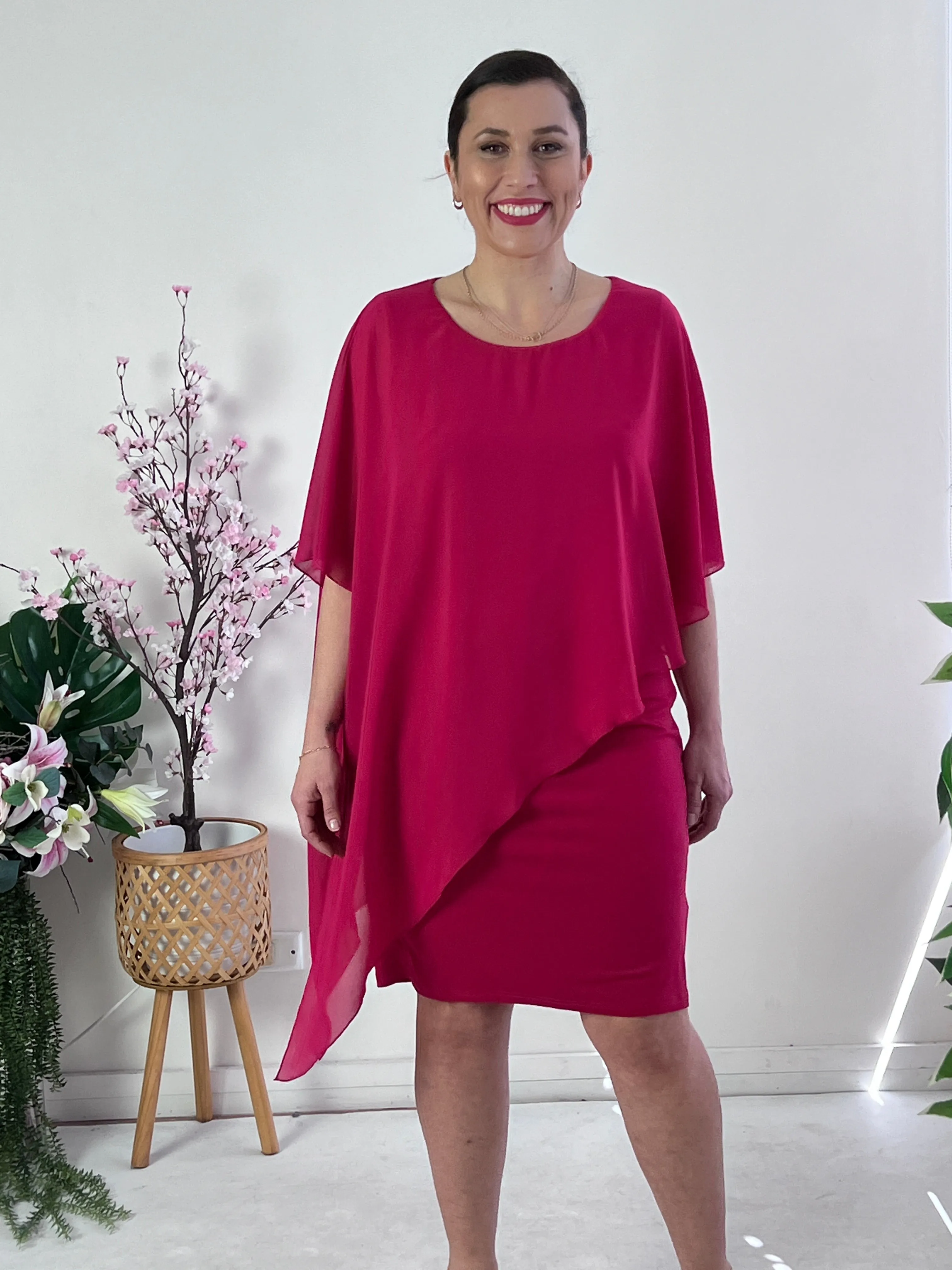 Renta Fuchsia Event Dress