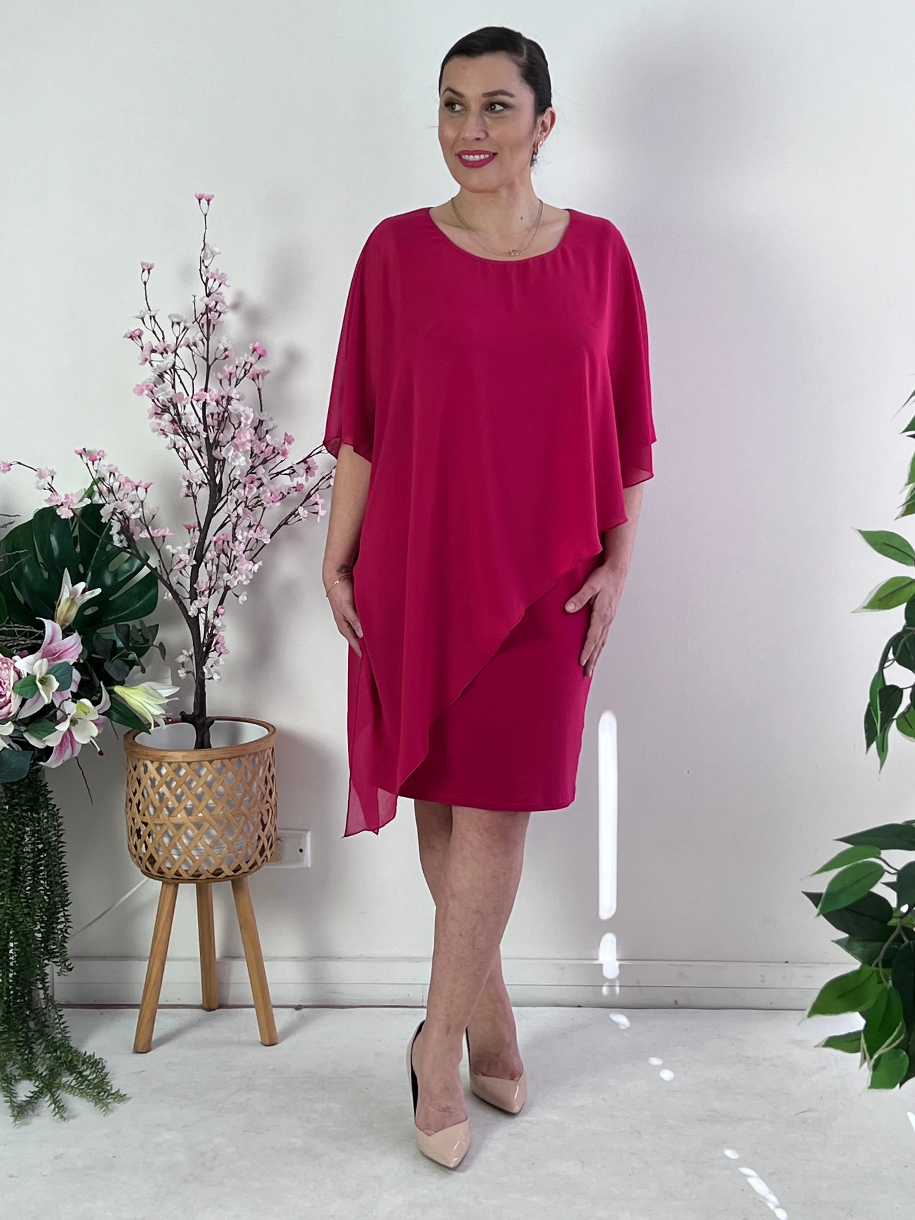 Renta Fuchsia Event Dress