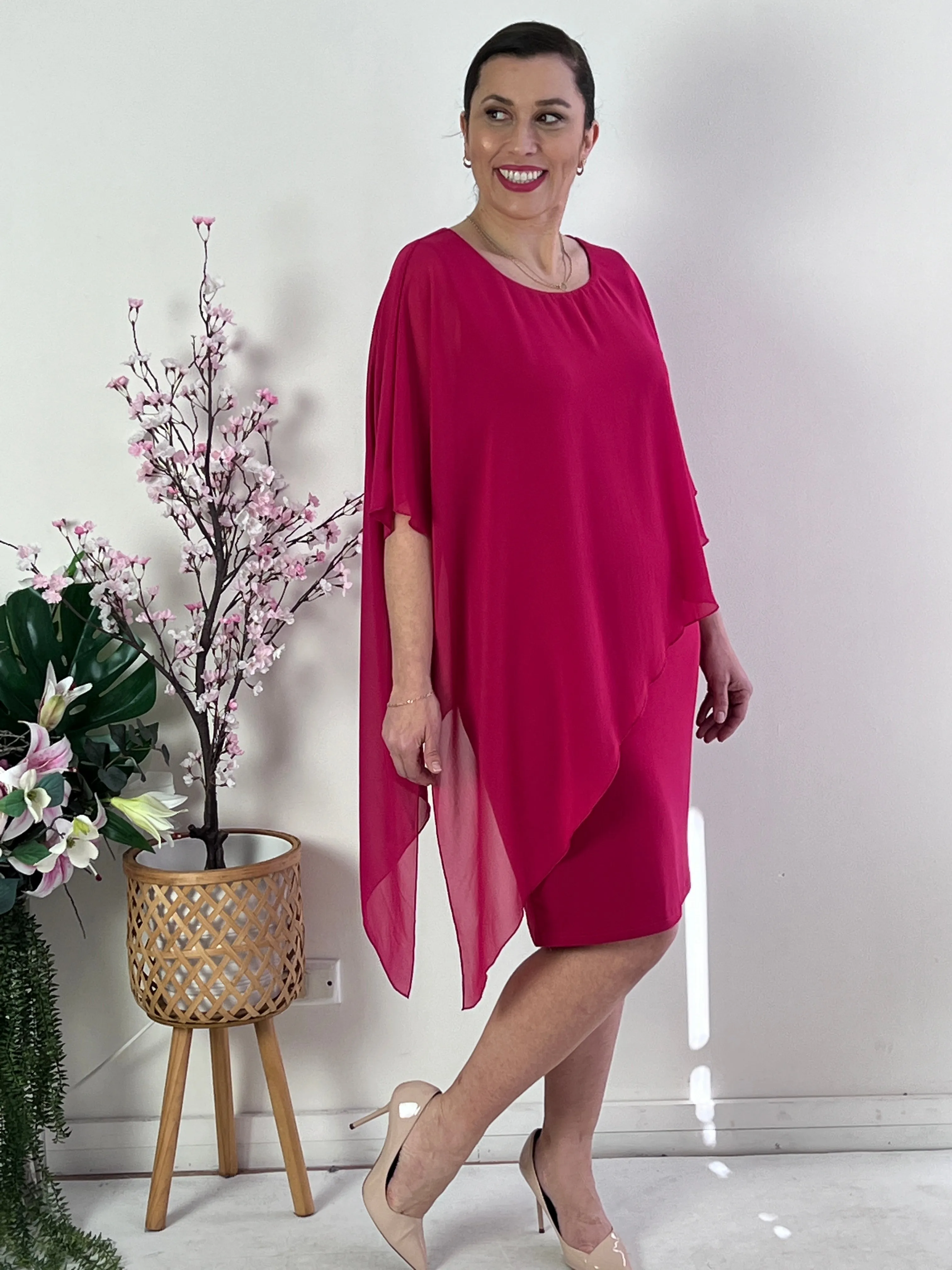 Renta Fuchsia Event Dress