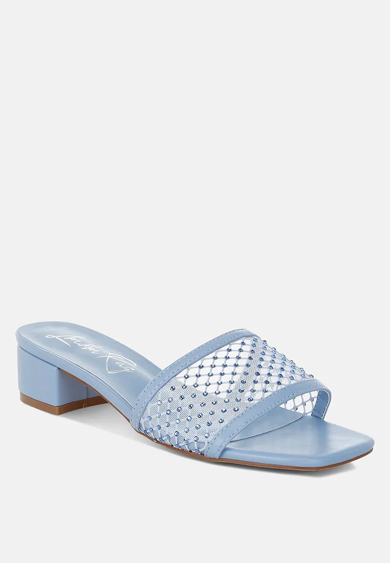 Rhinestone Studded Slip-On Heels By RUW