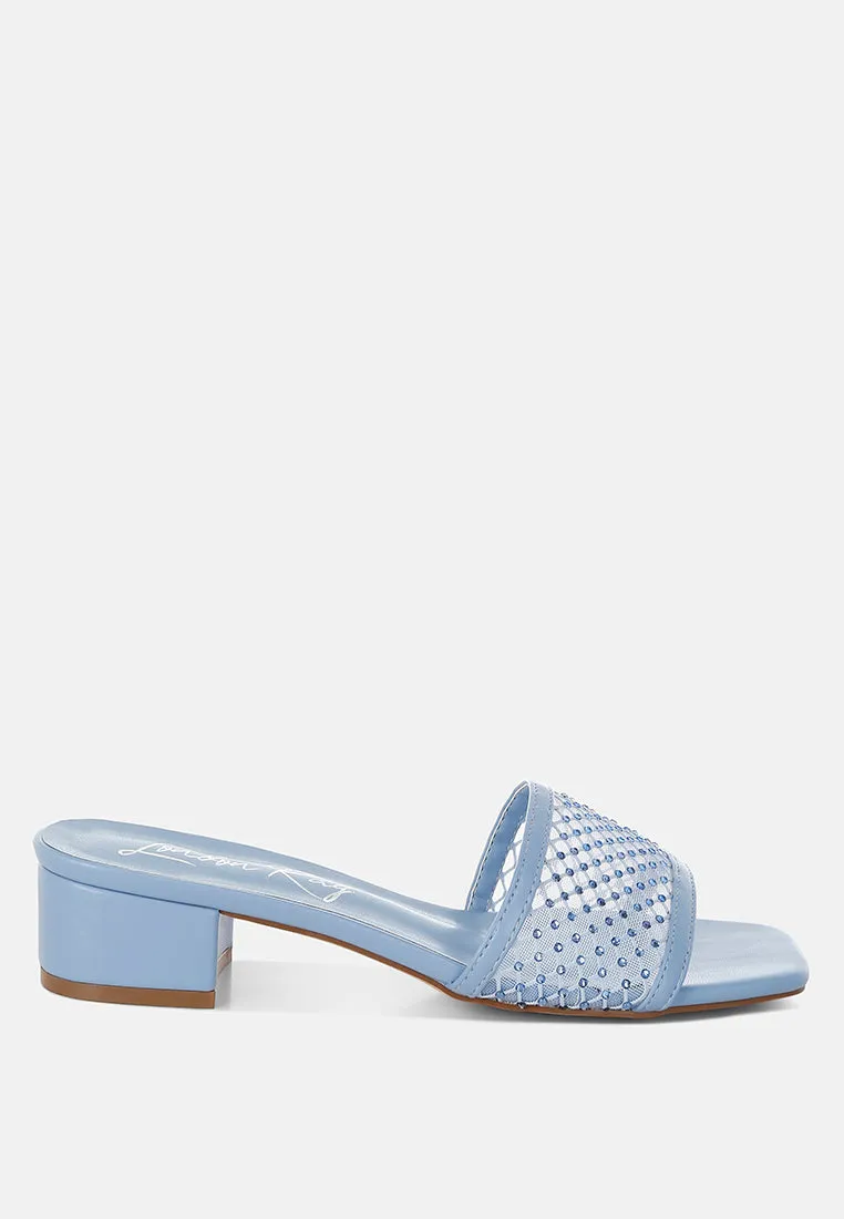 Rhinestone Studded Slip-On Heels By RUW