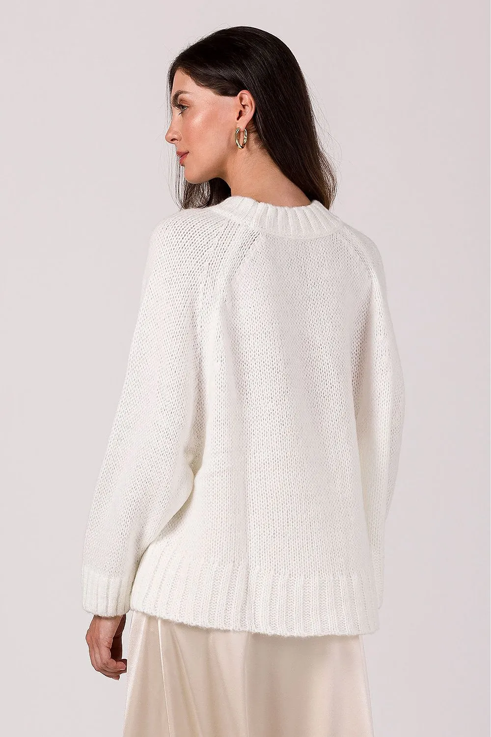 Ribbed Batwing Oversized Sweater