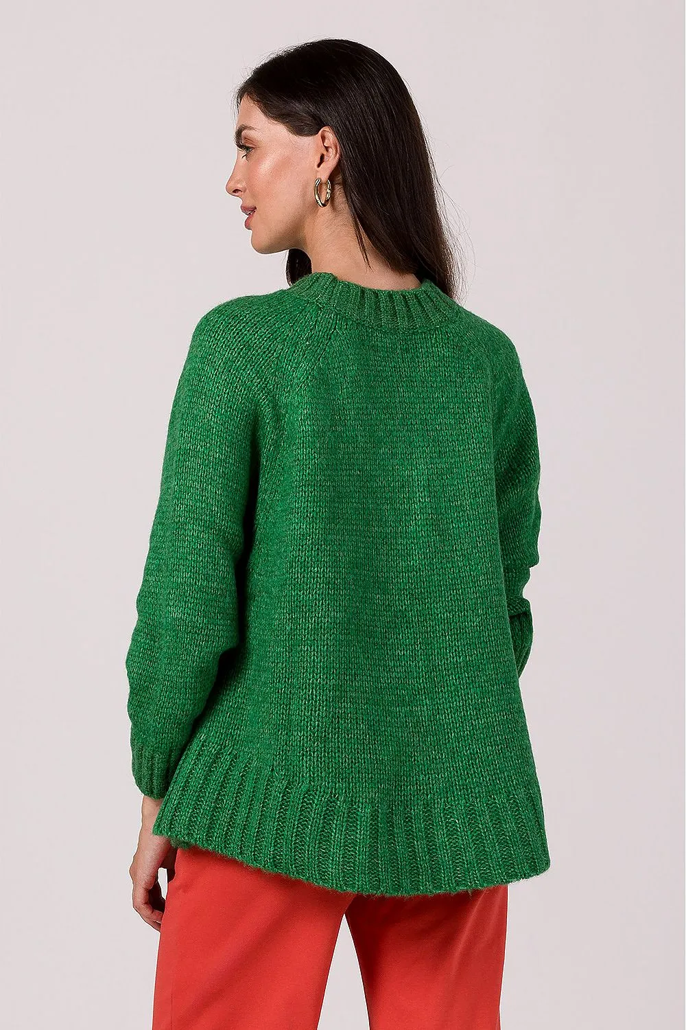 Ribbed Batwing Oversized Sweater