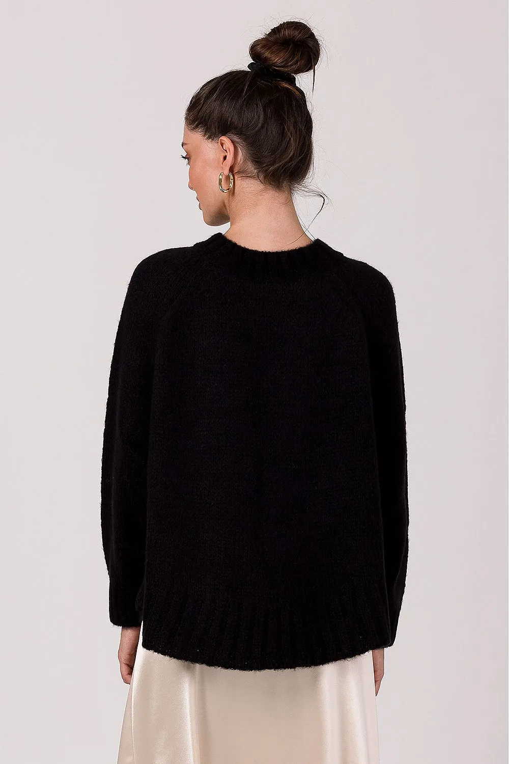 Ribbed Batwing Oversized Sweater