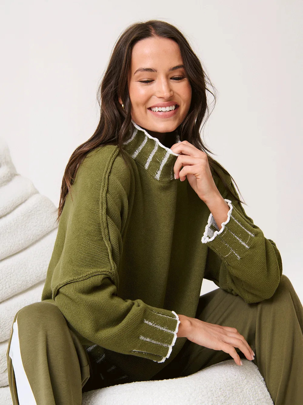 Romy Knit Sweater - KHAKI