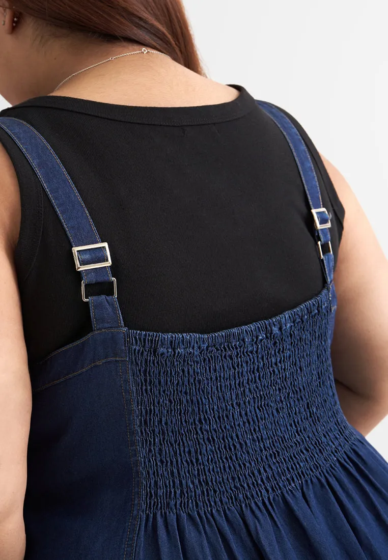 Rosie Denim Pinafore Overalls Dress