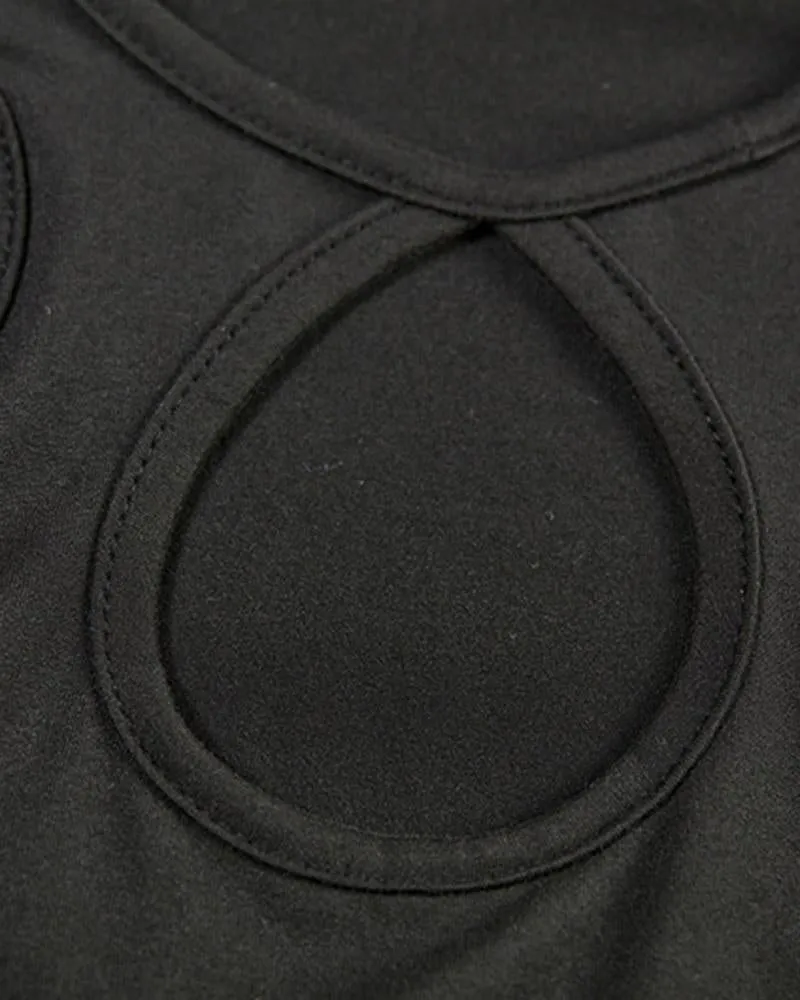 Round Cut-Out Long-Sleeve T-Shirt