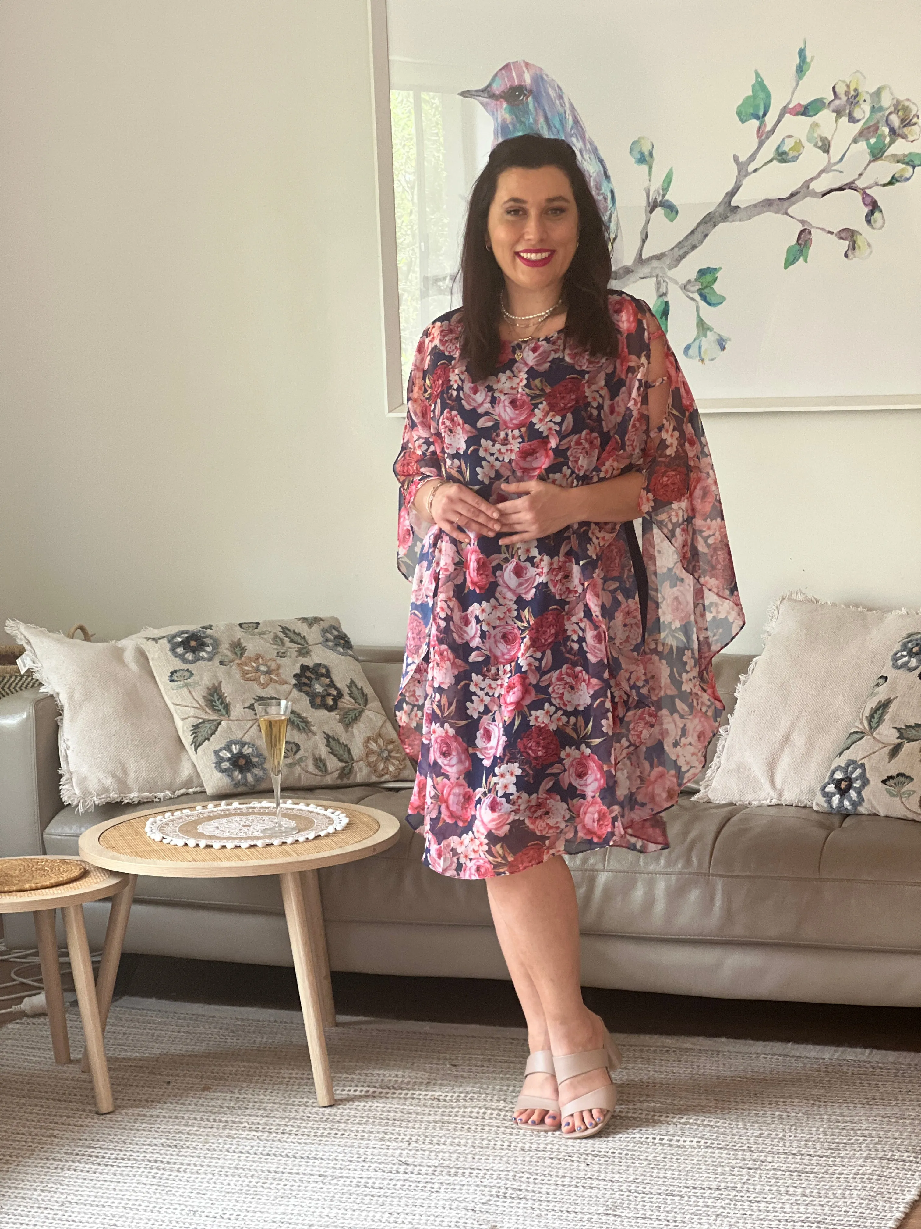 Rowena Navy Floral Dress
