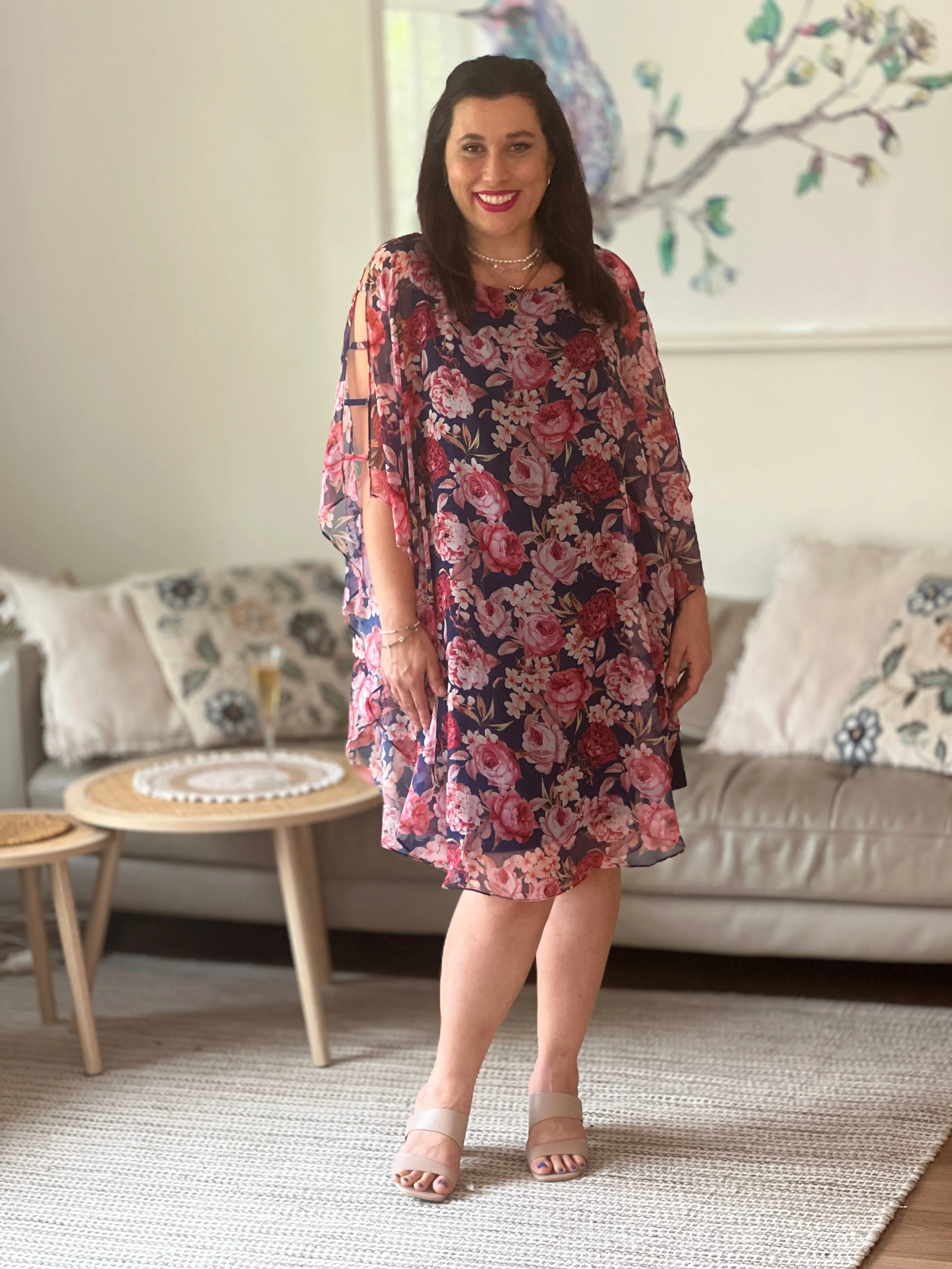 Rowena Navy Floral Dress