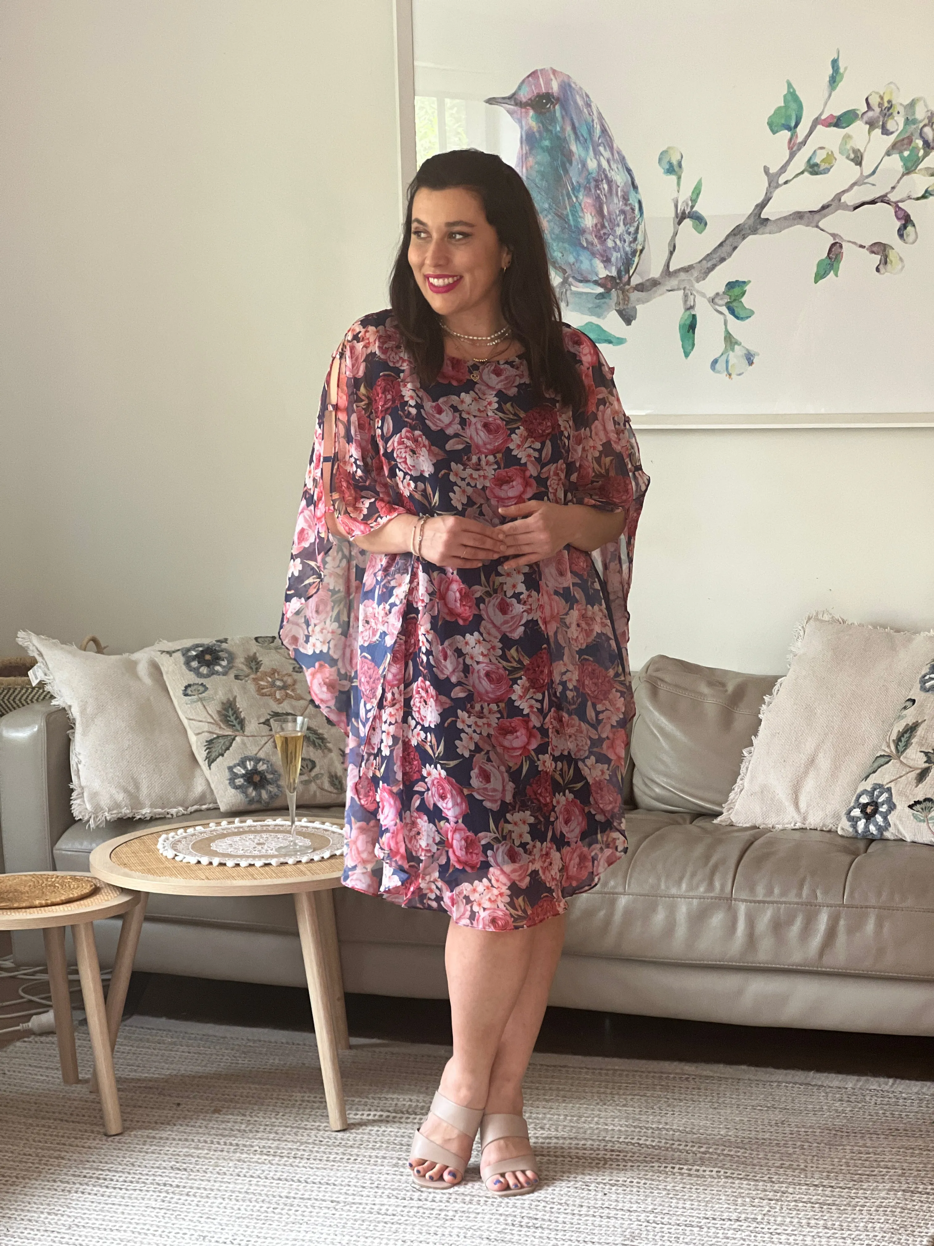 Rowena Navy Floral Dress