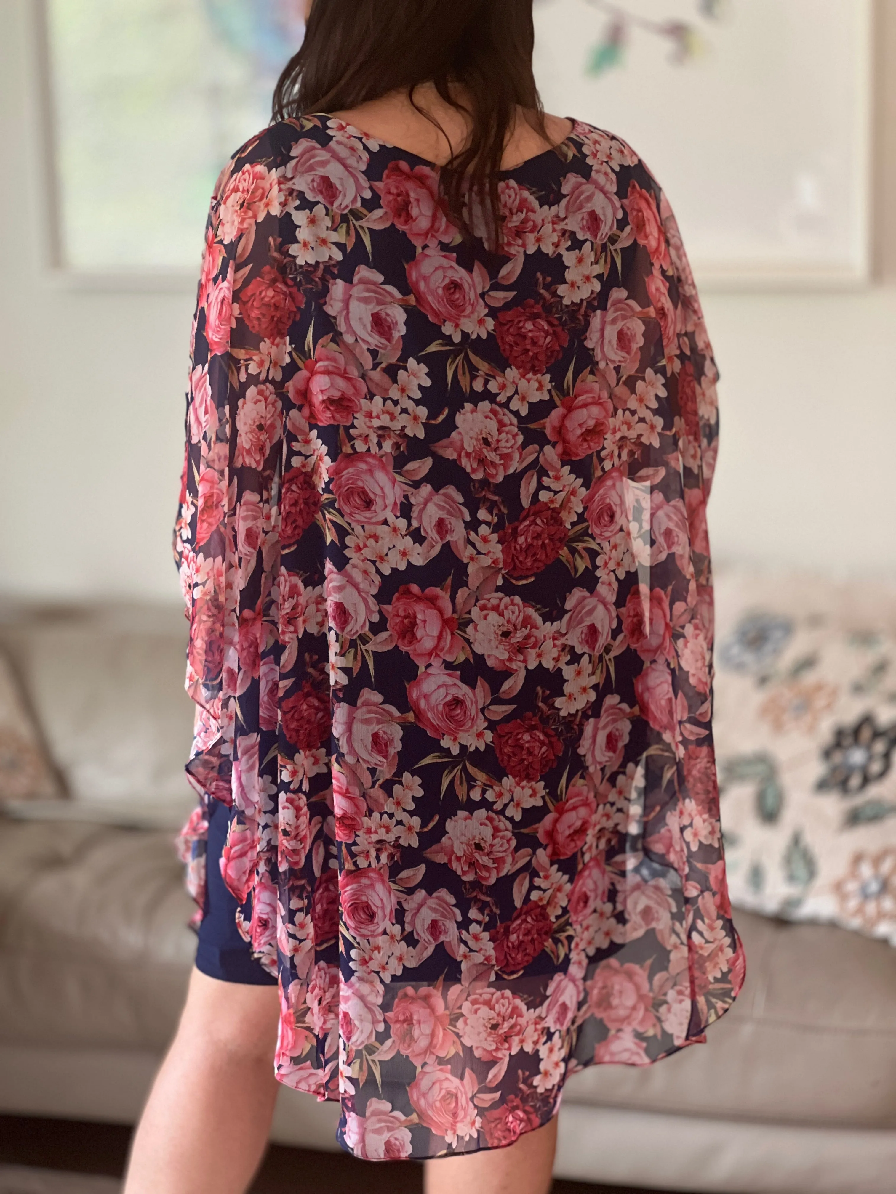 Rowena Navy Floral Dress