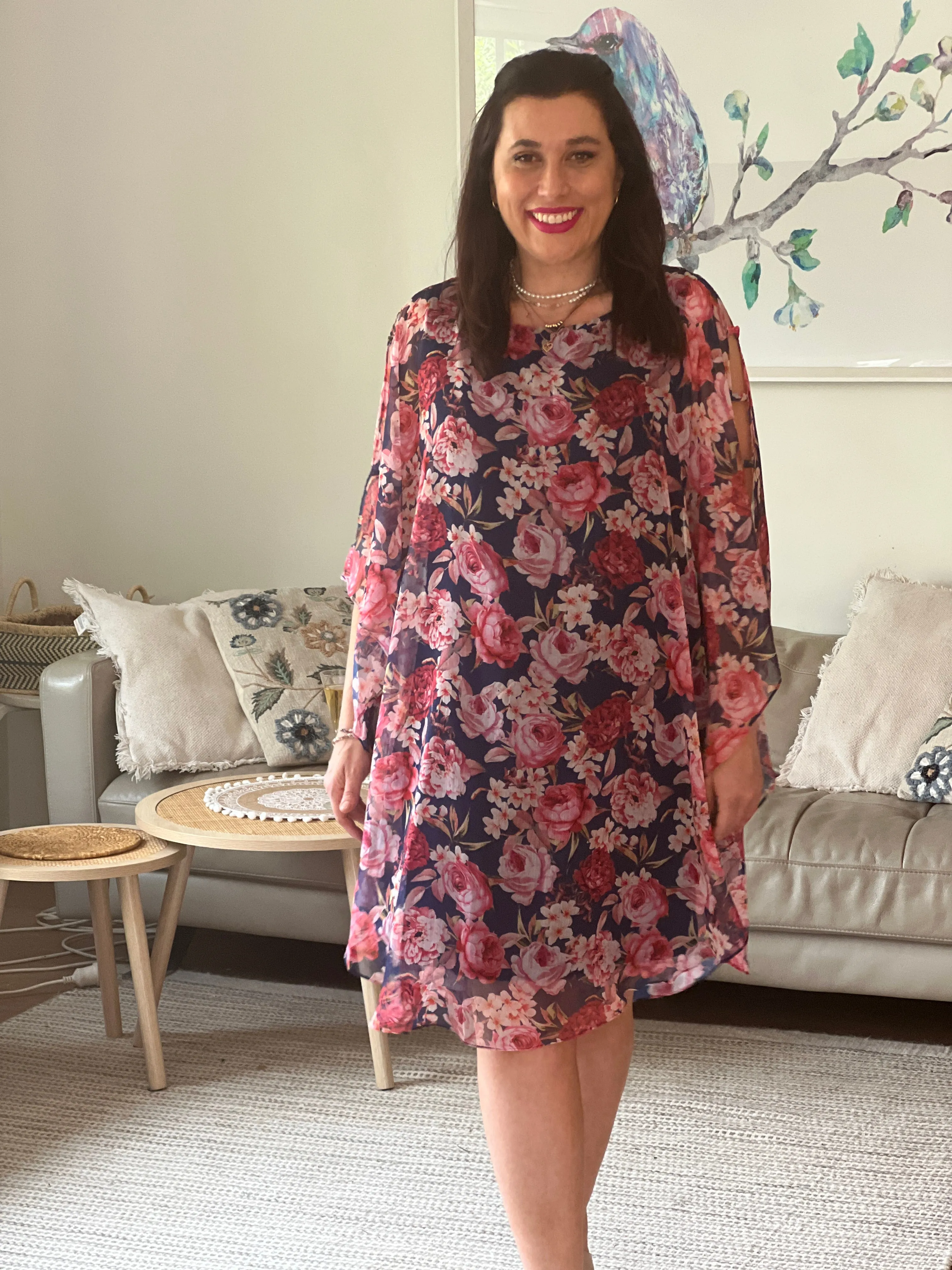 Rowena Navy Floral Dress