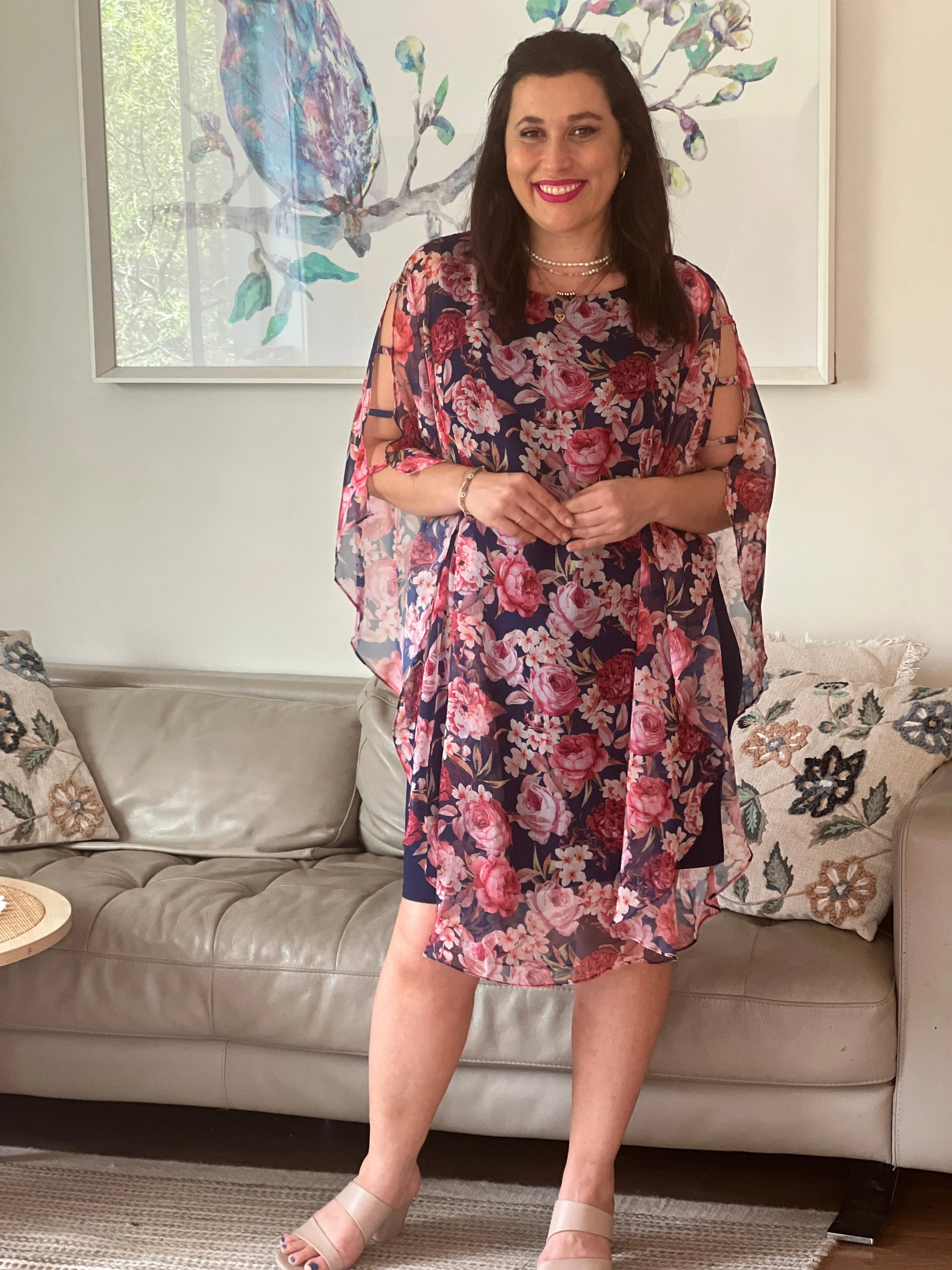 Rowena Navy Floral Dress