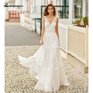 Roycebridal Sexy Beach Lace Wedding Dresses Backless A Line