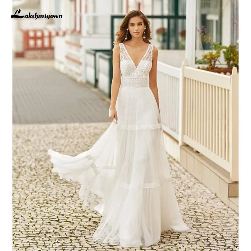 Roycebridal Sexy Beach Lace Wedding Dresses Backless A Line