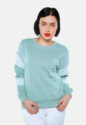 Sage Green Basic Full Sleeves Sweatshirt By RUW