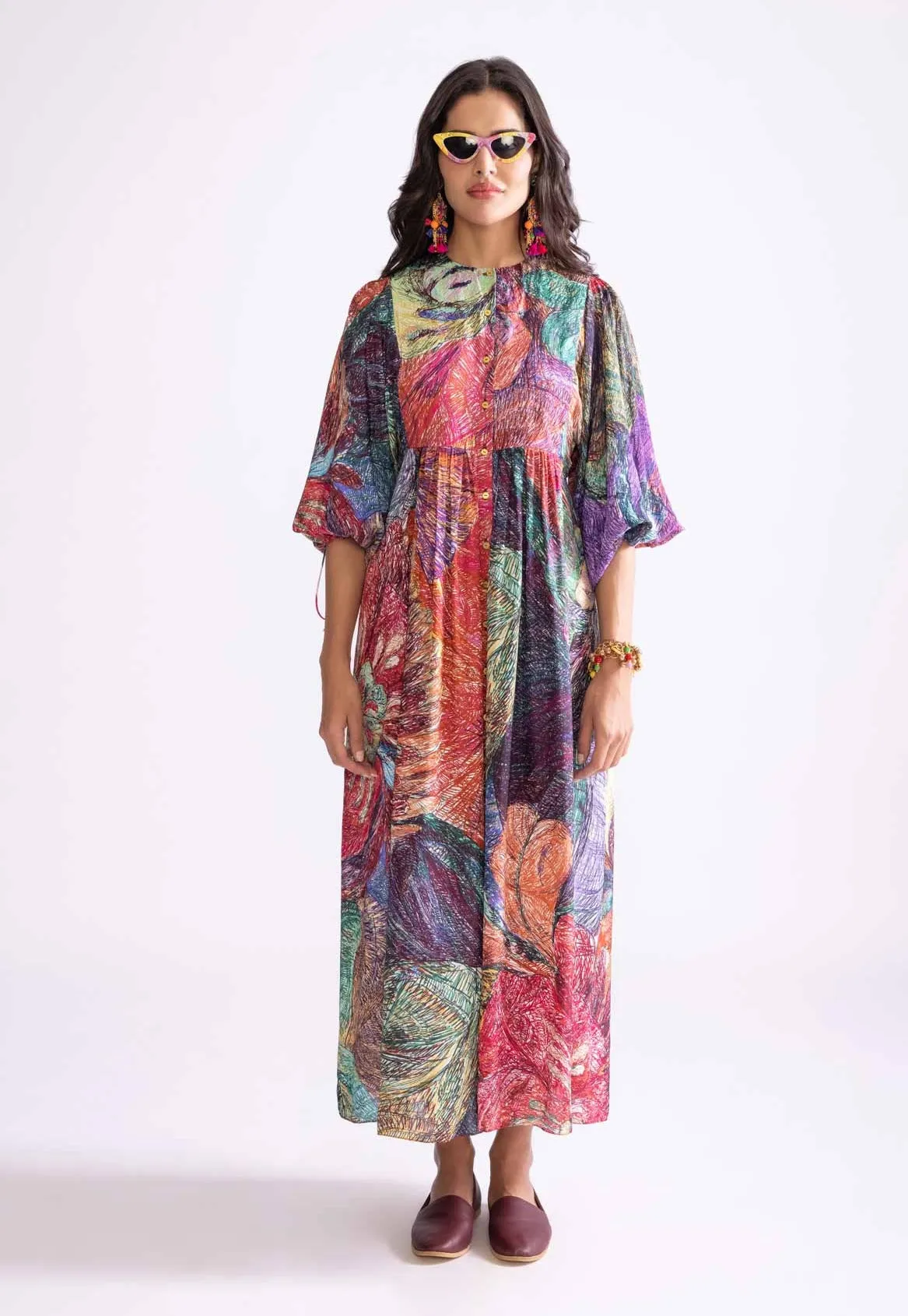 Sara multicolor printed dress